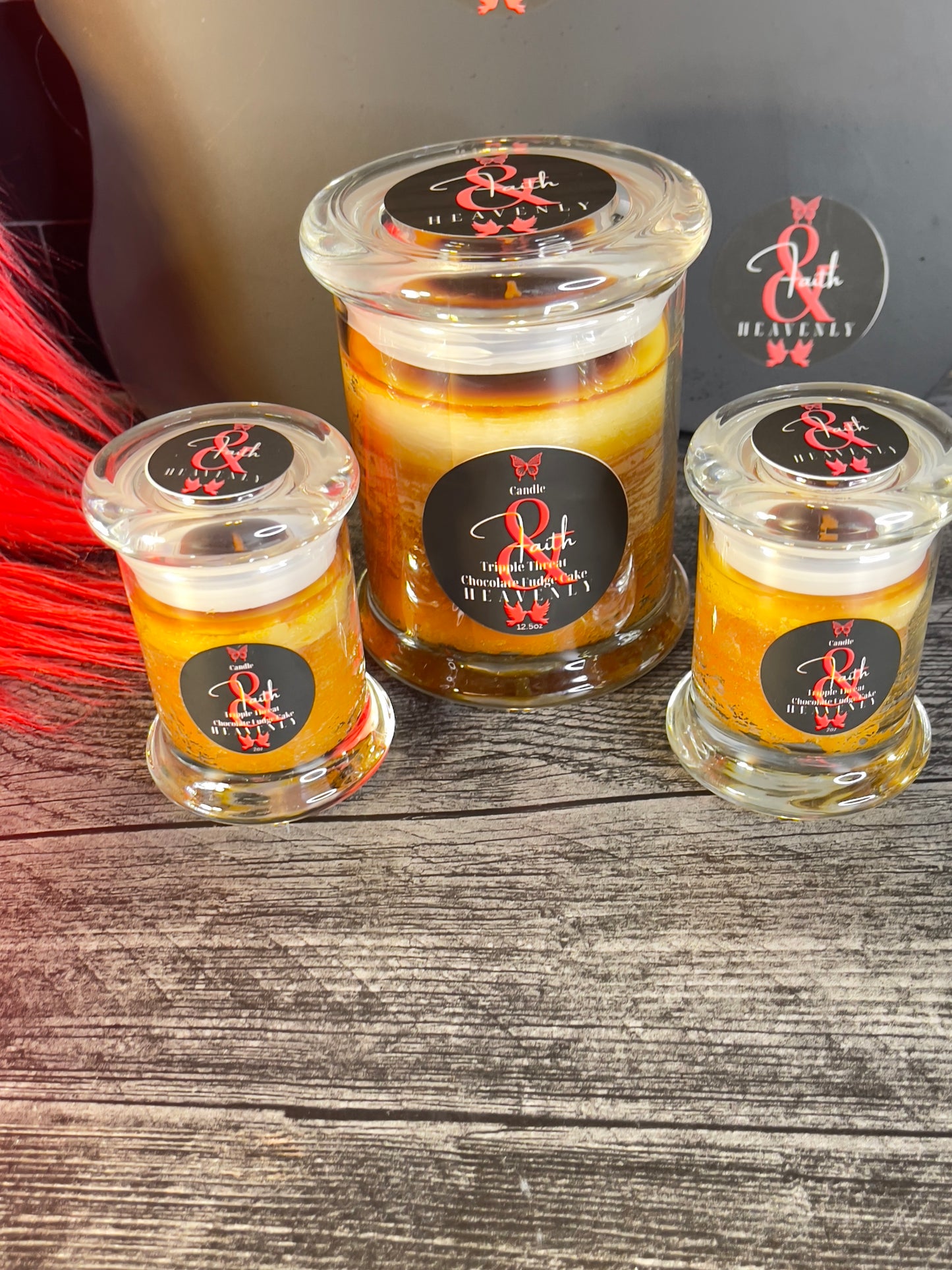 Triple Threat Chocolate Fudge Cake Candle Trio