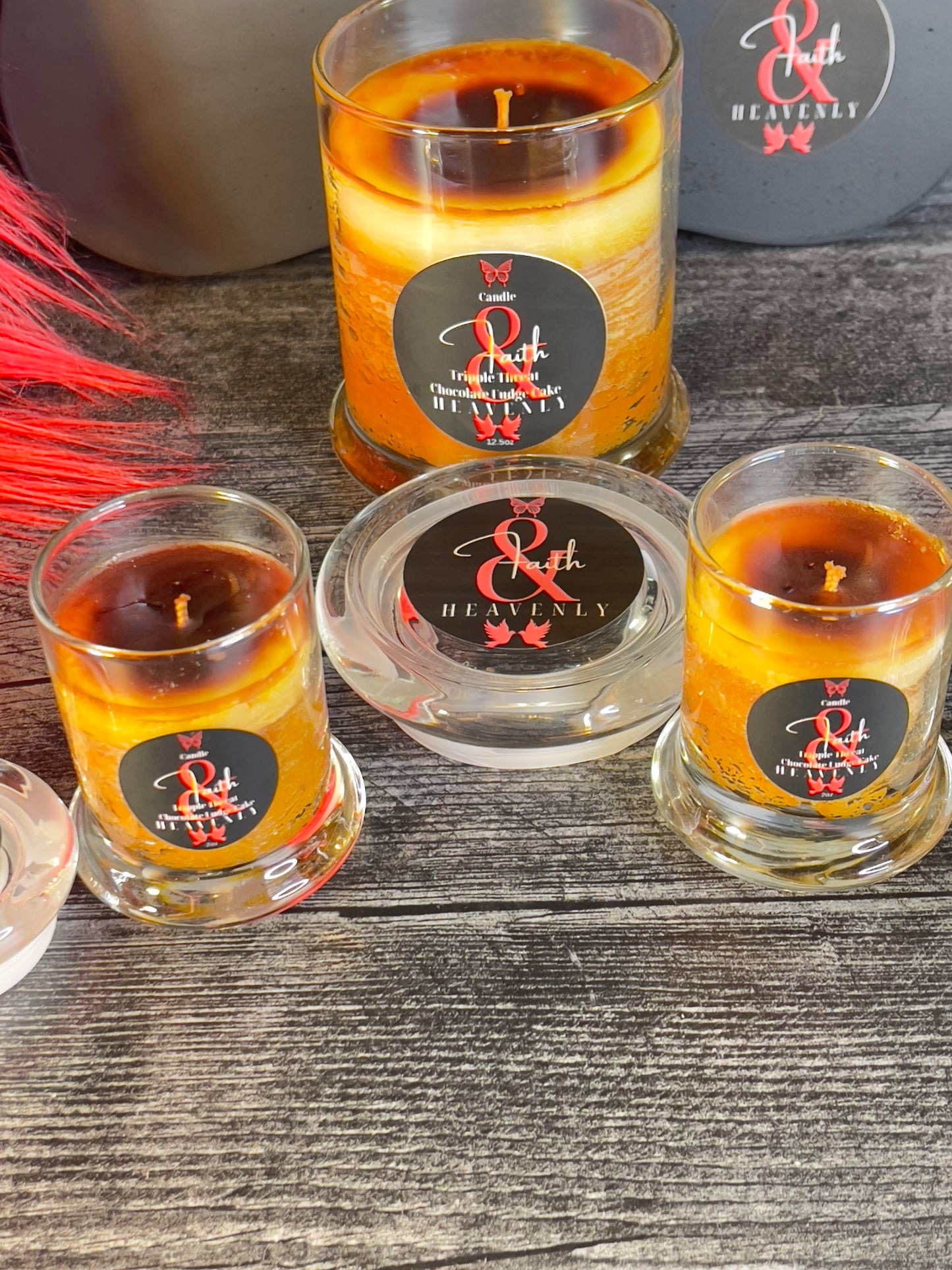 Triple Threat Chocolate Fudge Cake Candle Trio